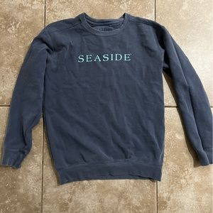 Navy Blue with Aqua lettering / Seaside Sweatshirt - GUC